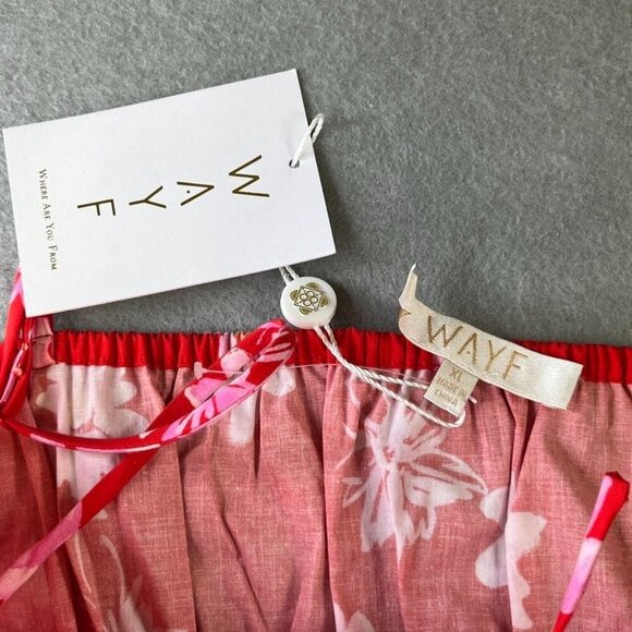 WAYF Halter Top Tank Size XL Tie Front Red Pink Flowers Summer Vacation New - Picture 7 of 11